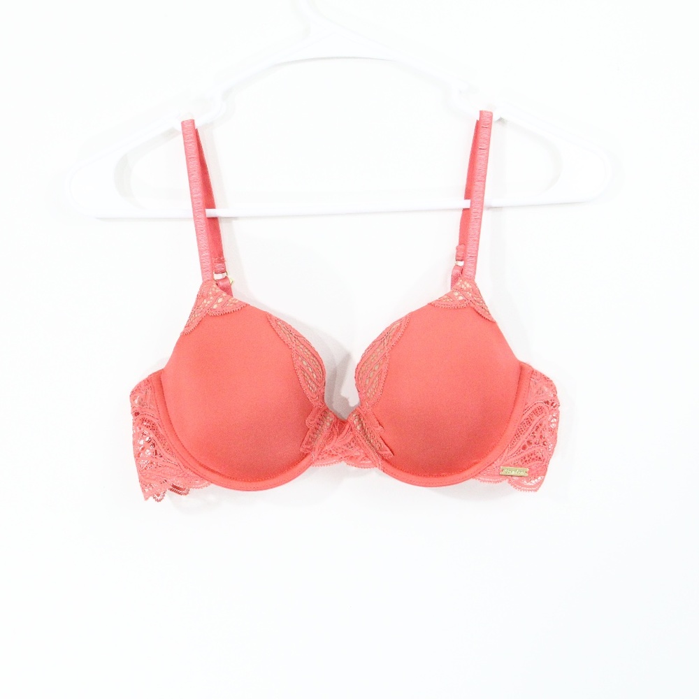 Calvin Klein T shirt Bra 36B Women Underwire Lace CK lined